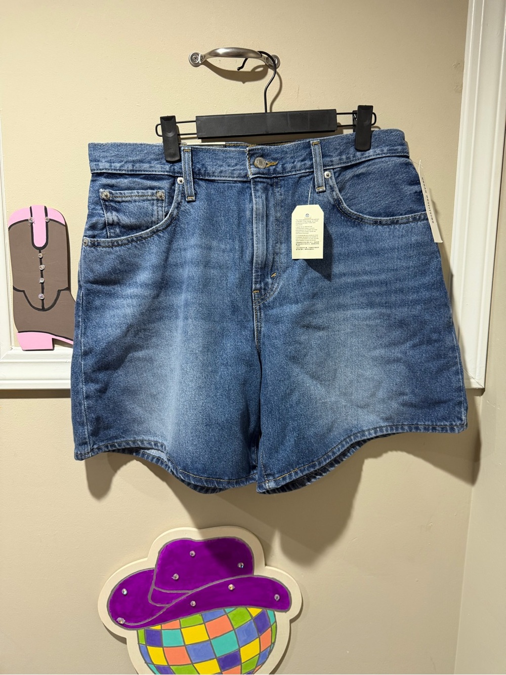 Levi's Classic Blue High-Rise Denim Shorts